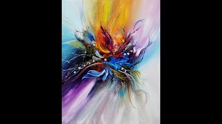 Abstract Acrylic Painting / Real Time / 10min. Demo / Abstrakte Acrylmalerei / Echtzeit / V381