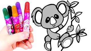 Dibuja y Colorea un Koala 🐨🎨 Cómo pintar