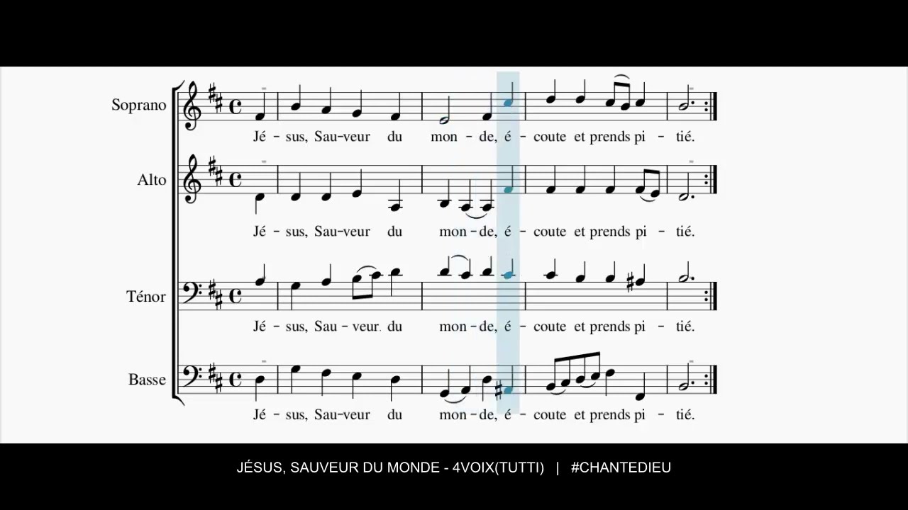 Jésus Sauveur Du Monde 4voix Chords Chordify