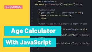 Age calculator using Pure HTML CSS and Javascript