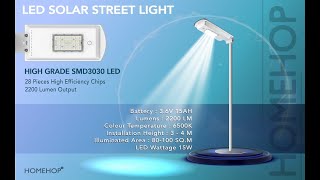 All In One Solar Street Lights for Outdoor, Home, Garden, Wall with 15AH LifePo4 Battery \u0026 IP65