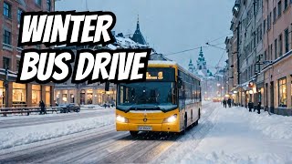 Winter Drive in Helsinki by Bus 400 | 4K Drive in Finland