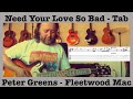 Need Your Love So Bad - Intro Solo - Peter Green - Fleetwood Mac -  Lesson - Tab - Backing Track