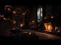Historic Castle Ambience – Night Rain, Thunder & Fireplace Glow for Deep Sleep