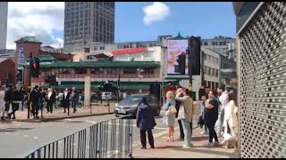 Walking through Chinese town in Birmingham, England, UK.