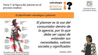 Tema 7. La figura del planner en el proceso creativo