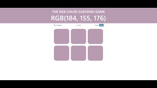 Coding ASMR "Color Guessing Game" Using HTML CSS JavaScript