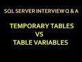 Temp Table vs Table Variable in sql | temporary table vs table variable | Part 27