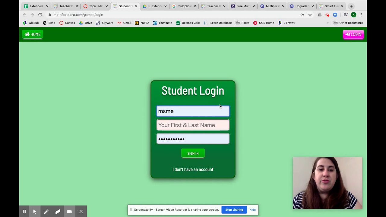 Logging Into Mathfactspro Youtube