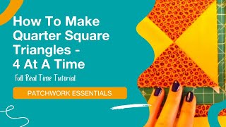 📐 Easy Quarter Square Triangles 4 At A Time: Full Tutorial