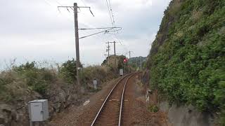 肥薩おれんじ鉄道 後方車窓 固定カメラ 薩摩大川駅～西方 20211030