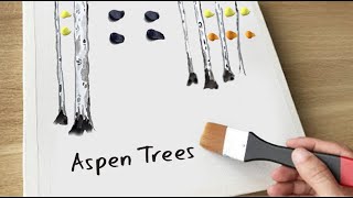 How to Paint Aspen Trees, Aspen Trees Painting Tutorial, Daily art #20, How to draw birch tree, Art