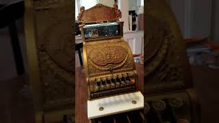 Antique 1909 National Brass Candy Store Cash Register 313 SN 719021 finish 39537