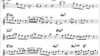 Blue Bossa - Easy Solo Example for Alto Sax (Like Dexter)