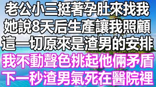 老公小三挺著孕肚來找我，她說8天后生產讓我照顧，這一切原來是渣男的安排，我不動聲色挑起他倆矛盾，下一秒渣男氣死在醫院裡#溫情人生#情感故事#情感#愛情#婚姻#幸福人生#遊戲#故事#pokemon#原神