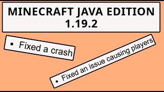 1.19.2 Minecraft Java Release NEWS