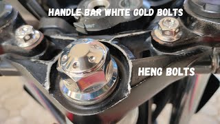 Raider 150Fi White Gold Bolts Handle Bar | HENG Brand | 2Wheels Escape