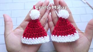 CROCHET TUTORIAL : GORRO DE NAVIDAD A CROCHET | Gorro tejido Adorno Navideño