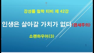 강성률철학티비 제42강 인생은 살아갈 가치가 없다 염세주의 쇼펜하우어3