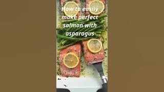 🍣How to easily make perfect salmon with asparagus🍣#cooking #recipe #salmon#asparagus#cook  #shorts