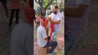 Fastest time to tie a turban - 14.12 seconds by Aditya Pacholy 🇮🇳