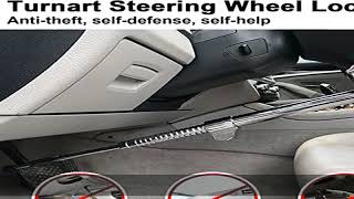 Turnart Steering Wheel Lock Bar, Anti-Theft Security Pedal Lock, Telescopic Steering Wheel Lock wit