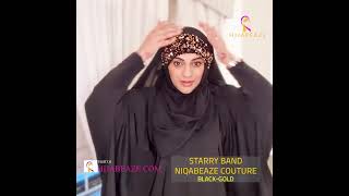 STARRY BAND NIQABEAZE COUTURE | BLACK-GOLD | ELEGANT HIJAB STYLE | HIJABEABE BY UROOJ