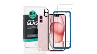 iPhone 16 Plus 5G Tempered glass ibywind Protector With Easy Install Kit And Camera Lens Protector