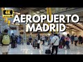 AEROPUERTO Adolfo Suárez Madrid-Barajas ✈ 4K Walking Tour 2024 uno de los mejores del mundo【parte1】