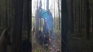 2 Day Fireplace Inside Stone Survival Shelter Bushcraft Shelt, Winter Camping Camp Cooking, Nature 1