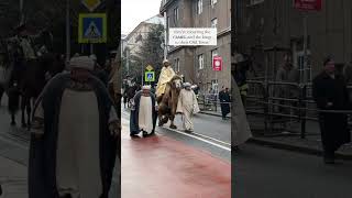 Nothing special, just a camel strolling through the streets of a European city