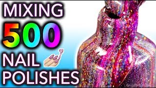 Mixing my 500 HOLO Nail Polishes Together! What Will Happen?!