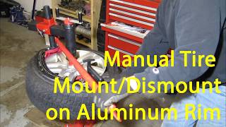 Hand Mount/Dismount of Tires on Aluminum Rim