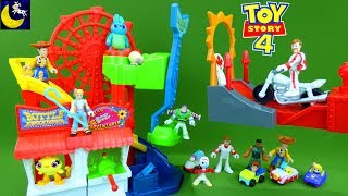 Toy Story 4 Toys Fisher-Price Imaginext Carnival Motorcycle Play Set Buzz Lightyear Forky Toys