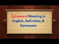 Ephemeral Meaning in English, Definition, & Synonyms | Thesaurus Thrive