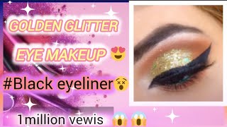 pink 🩷golden glitter✨ eye makeup😱💖#viralvideo #viral eye makeup 2025😍🥰🥰#smokeyeye #1millionviews 🤯