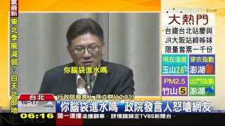 【TVBS】「你腦袋進水嗎？」　政院發言人怒嗆網友 腦袋 進水 網友