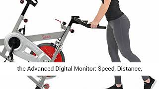 Sunny Health & Fitness Indoor Cycling Bike 40 LB/18 KG Flywheel Quiet Belt Drive and Dual Felt