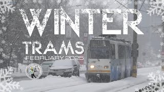 Bucharest trams in Winter | Tramvaie iarna în București - February 2025