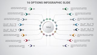 Create 16 Options Infographic Slide in PowerPoint. Tutorial No.867