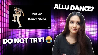 Top 20 Complicated Dance Steps of Allu Arjun REACTION | Best Dance Moves Till 2020