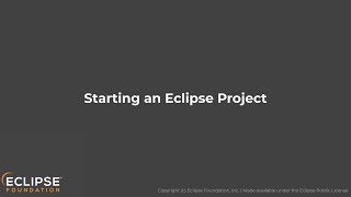 Starting an Eclipse Open Source Project