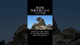 秋田県男鹿半島にあるゴジラ岩 Godzilla-like rocks on the Oga Peninsula, Akita Prefecture #shorts #ゴジラ #godzilla