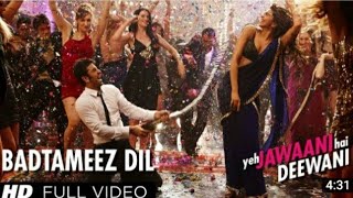 Badtameez dil Full song with Lyrics HD Yeh jawaani Hai Deewani | Ranbir Kapoor ,Deepika Padukone