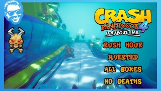 Rush Hour (N.Verted) - Full Walkthrough - No Deaths - All Gems - Crash Bandicoot 4 [4k]