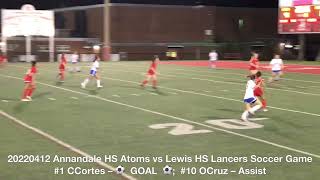 20220412 Annandale HS Atoms vs Lewis HS Lancers Girls Soccer Game