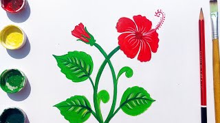 gudhal ka ful kaise banaye, how to draw hibiscus flower, gudhal ka ful