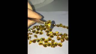 Fire Gold Yellow Heart Shape Cubic Zirconia Gems(Wuzhou BaiFu Jewelry Co., Ltd.)