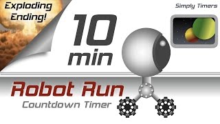 10 min racing robot countdown timer with exploding ending