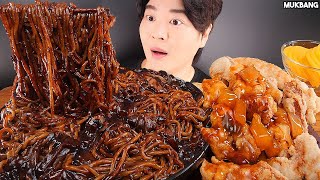 ASMR MUKBANG | Jjajangmyeon Black Bean Noodles \u0026 Crispy Sweet and Sour Pork EATING 짜장면 \u0026 탕수육 먹방